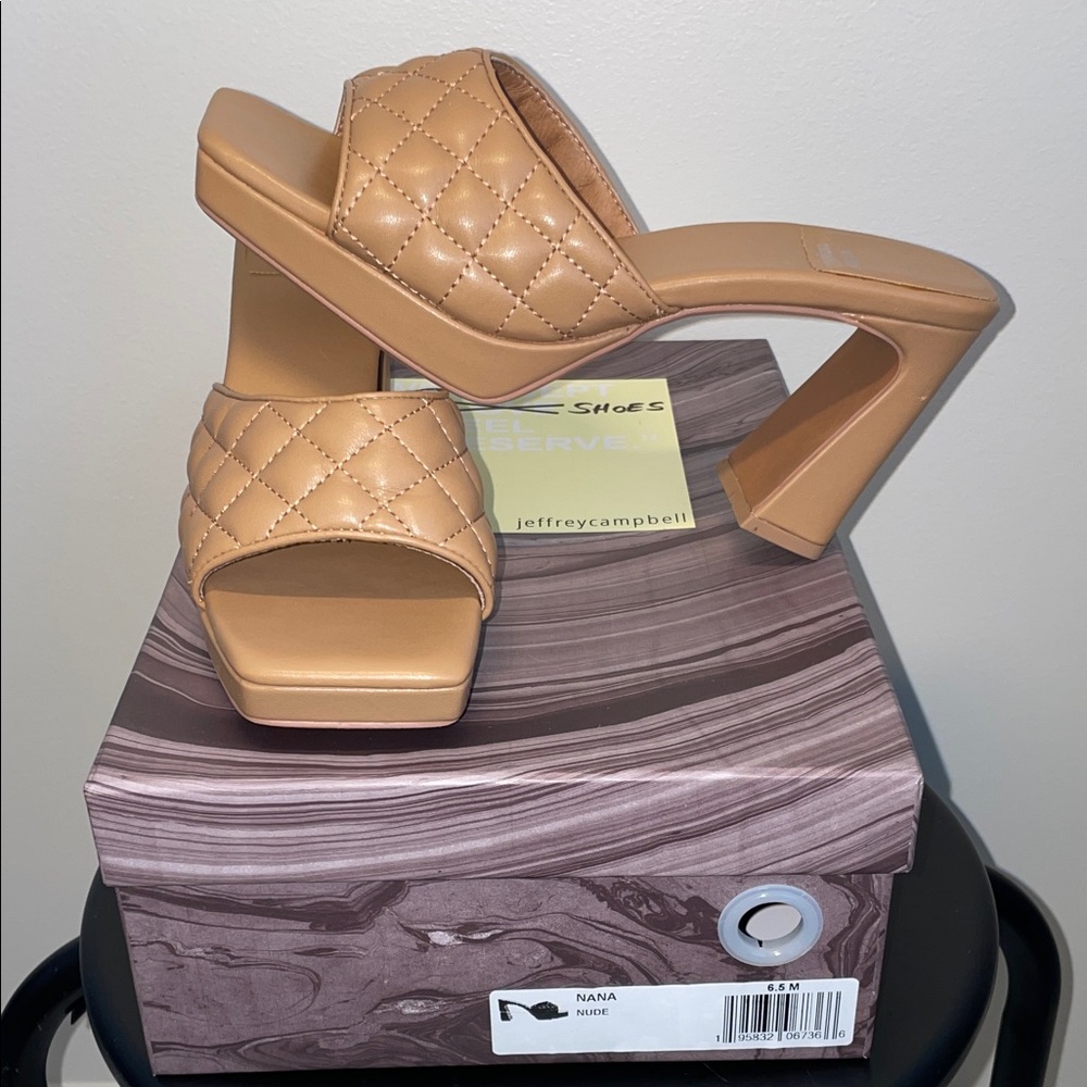 Jeffrey Campbell Nude Quilted Heels